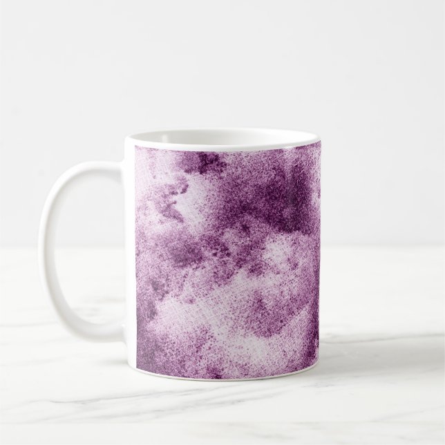 Patterned clothpurple, abstract, adorned, ancient, coffee mug (Left)