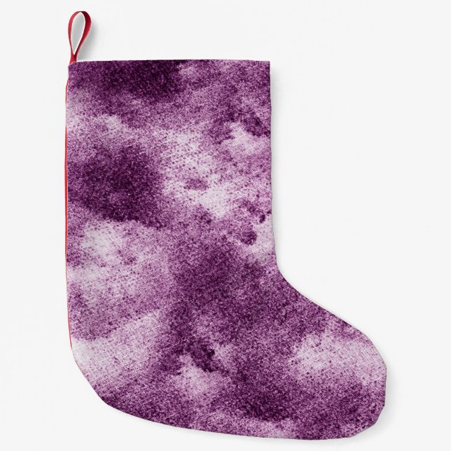 Patterned clothpurple, abstract, adorned, ancient, small christmas stocking (Front)