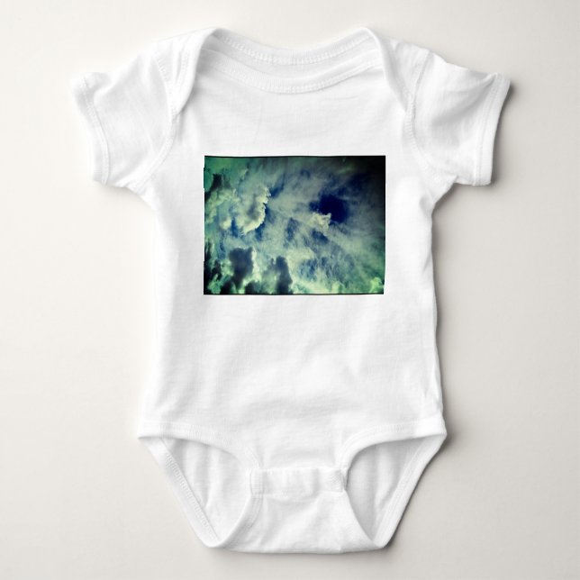 Patterned clouds baby bodysuit (Front)