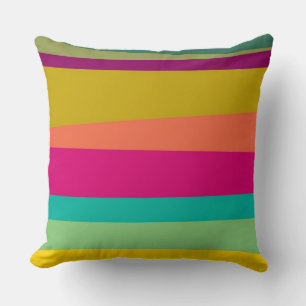 patterned colourful stripes cushion