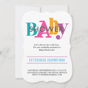 patterned & colours baby shower invitation
