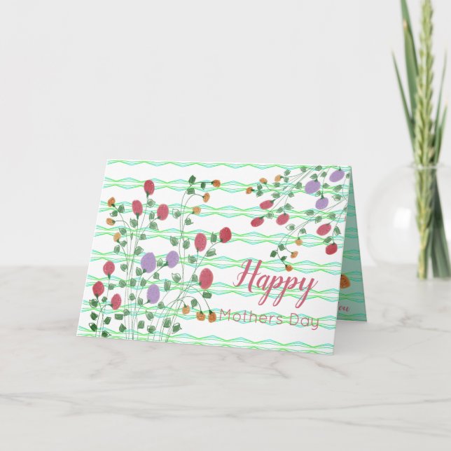 Patterned Designer Fancy Floral Card (Front)