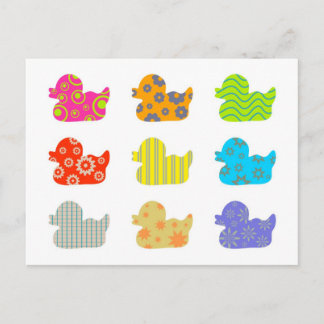 Patterned Ducks Postcard