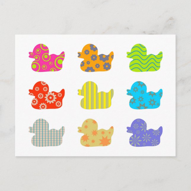 Patterned Ducks Postcard (Front)