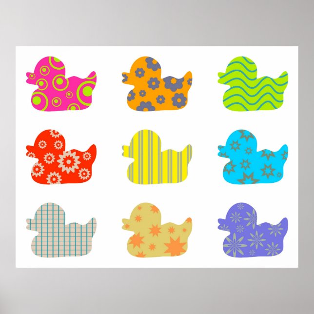 Patterned Ducks Poster (Front)