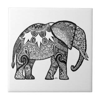 Patterned Elephant Tile