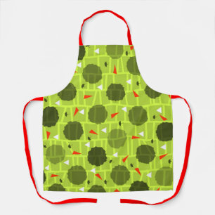 Patterned green apron