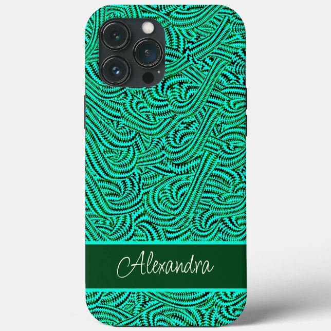 Patterned green Case-Mate iPhone case (Back)