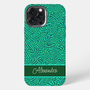 Patterned green iPhone 13 pro max case