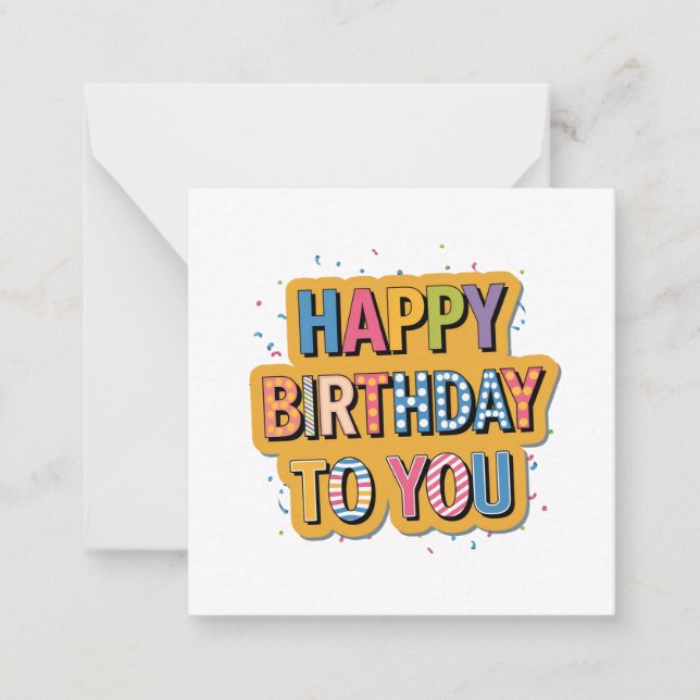 Patterned Happy Birthday Card (Front)