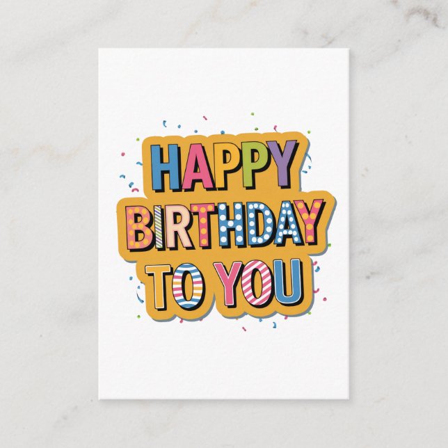Patterned Happy Birthday Enclosure Card (Front)