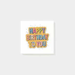 Patterned Happy Birthday Post-it Notes
