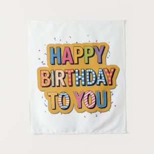 Patterned Happy Birthday Tapestry