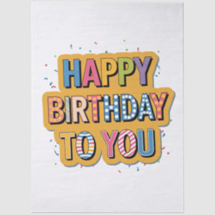 Patterned Happy Birthday Tissue Paper