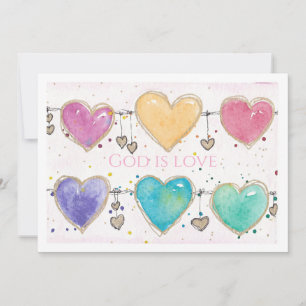 Patterned Hearts Valentine Notecard Invitation 