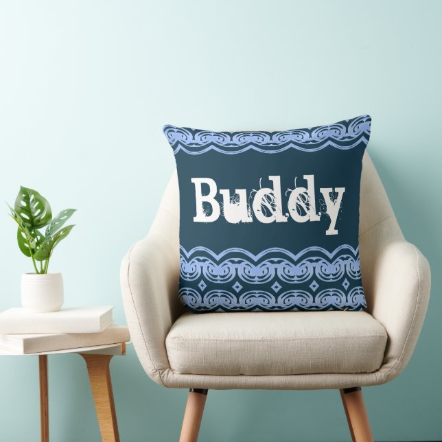 Patterned In Blue Cushion (Chair)