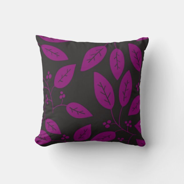 patterned leaves cushion (Front)