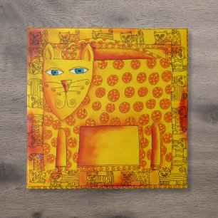 Patterned Leopard Watercolour Illustration Tile