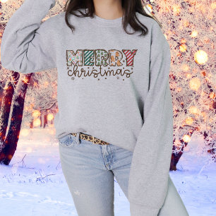 Patterned Merry Christmas Sweatshirt