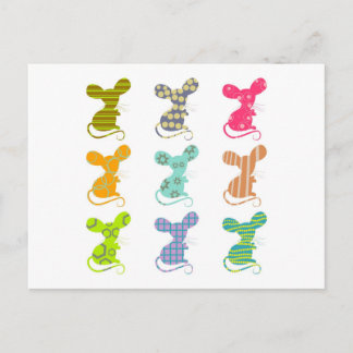 Patterned Mice Postcard