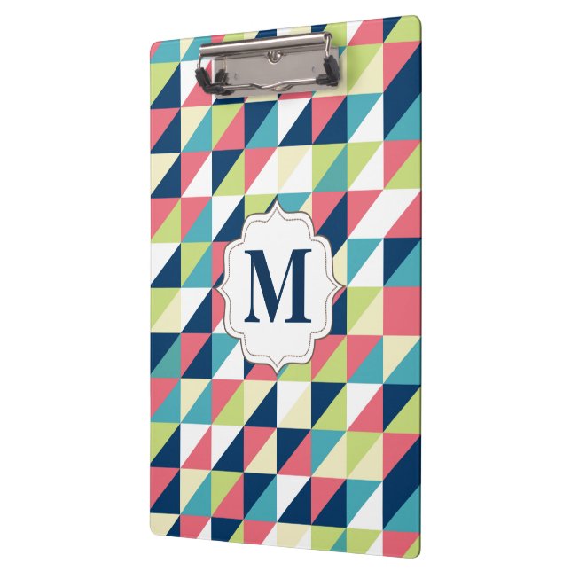 Patterned Monogram Teachers Office Clip board (Left)