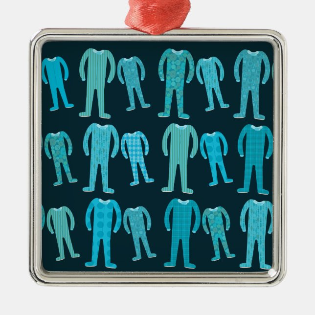 Patterned Pajama Party Metal Tree Decoration (Front)