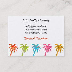 Patterned Palm Trees, Miss Holly Holiday, Business Card