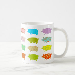 Patterned Pigs Coffee Mug