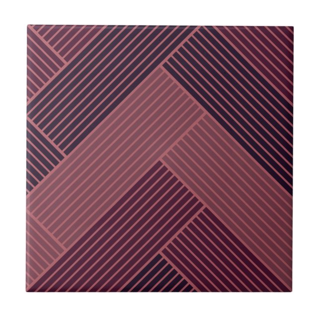 Patterned Purple Herringbone Tile (Front)