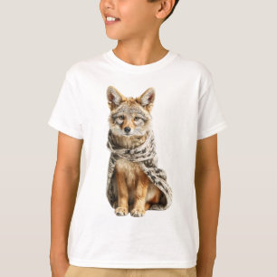 Patterned Scarf Fox Kids T-Shirt
