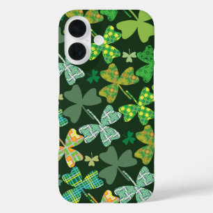 Patterned Shamrocks iPhone 16 Case