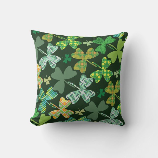 Patterned Shamrocks Cushion (Front)