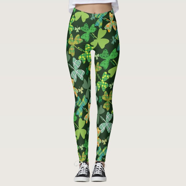 Patterned Shamrocks Leggings (Front)