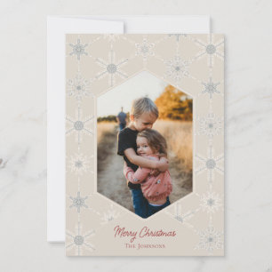 Patterned Snowflake Christmas Photo Holiday Card