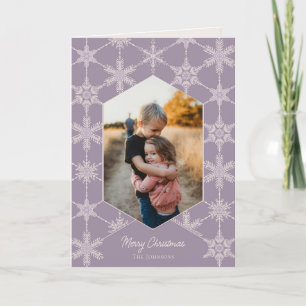 Patterned Snowflake Custom Photo Christmas Holiday Card
