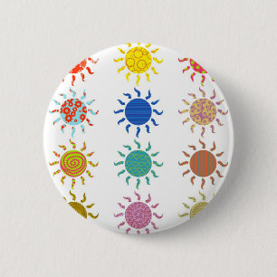 Patterned Suns 6 Cm Round Badge