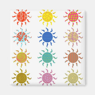 Patterned Suns Magnet