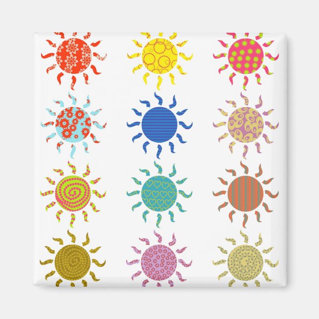 Patterned Suns Magnet (Front)
