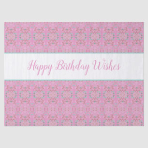 Patterned Tissue Paper With Happy Birthday Wishes
