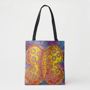 Patterned Watercolour Butterfly Tote Bag