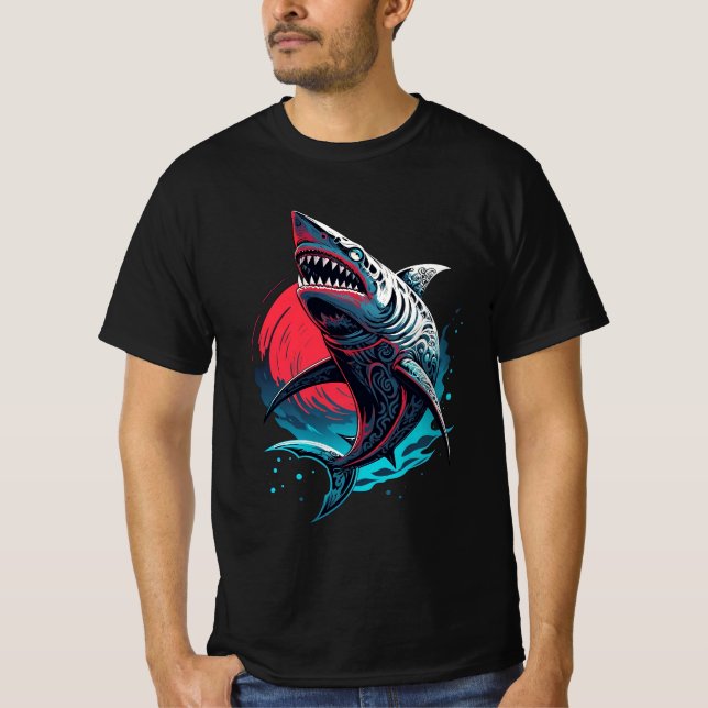 Patterned Wild Shark T-Shirt (Front)