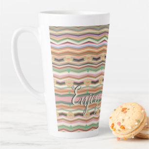 Patterned With Modern Design With Pink Purple Latte Mug
