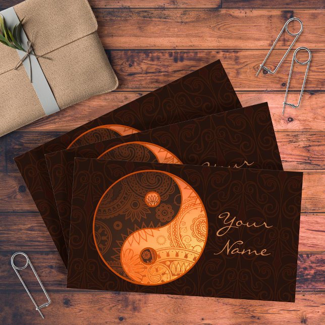 Patterned Yin Yang Gold ID325 Business Card (Creator Uploaded)