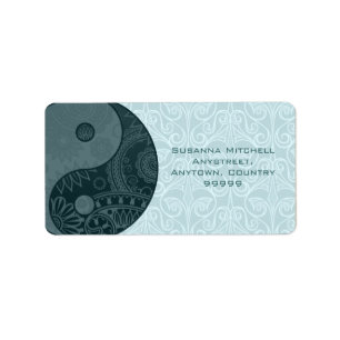 Patterned Yin Yang Slate Blue Label
