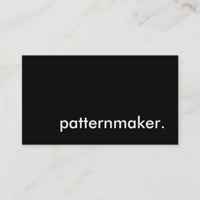 patternmaker. business card (Front)