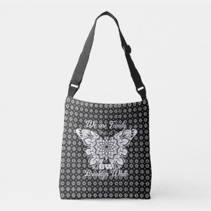 PatternMandala Black&White Butterfly Personalised  Crossbody Bag