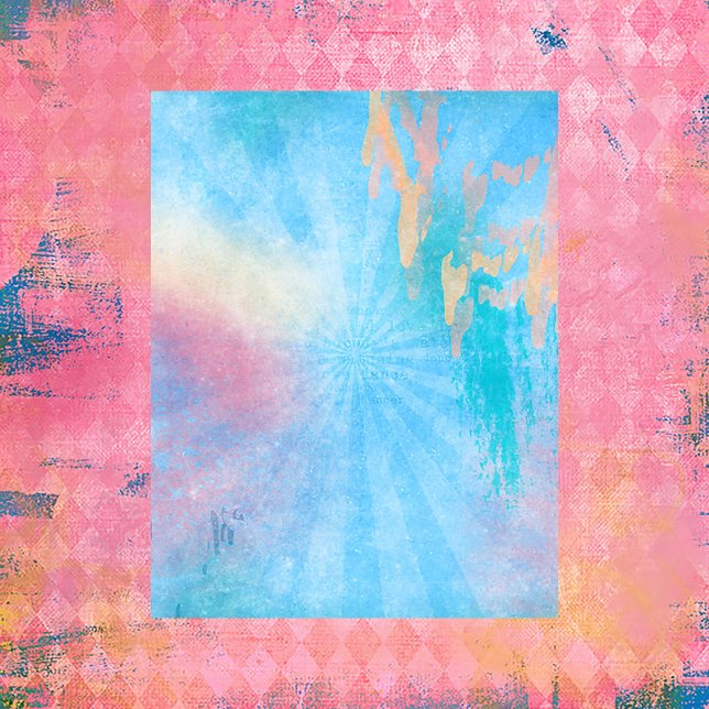 Patterns and Paints Blue Sun Burst Scrapbook Paper (Creator Uploaded)