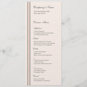 Patterns & Borders 1 Dinner Menu