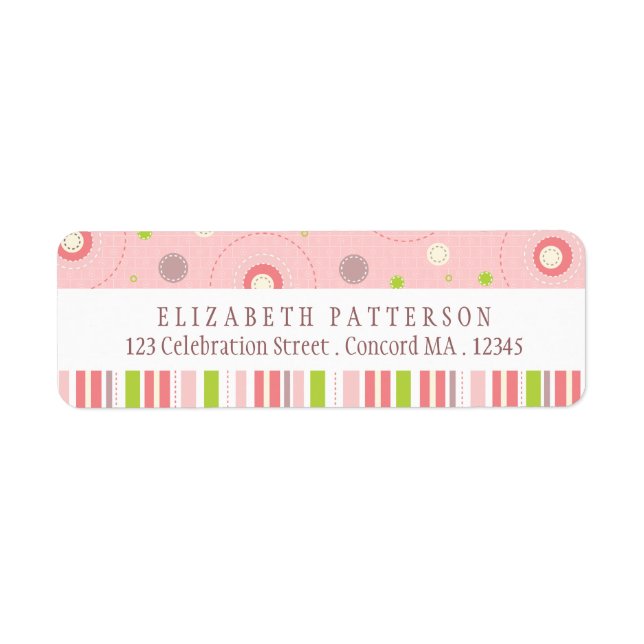 Patterns of Fun in Pink Return Address Label (Front)