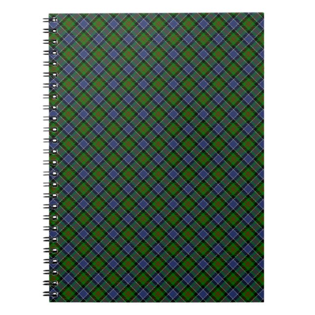 Patterson Clan Tartan Designed Print Spiral Notebook (Front)